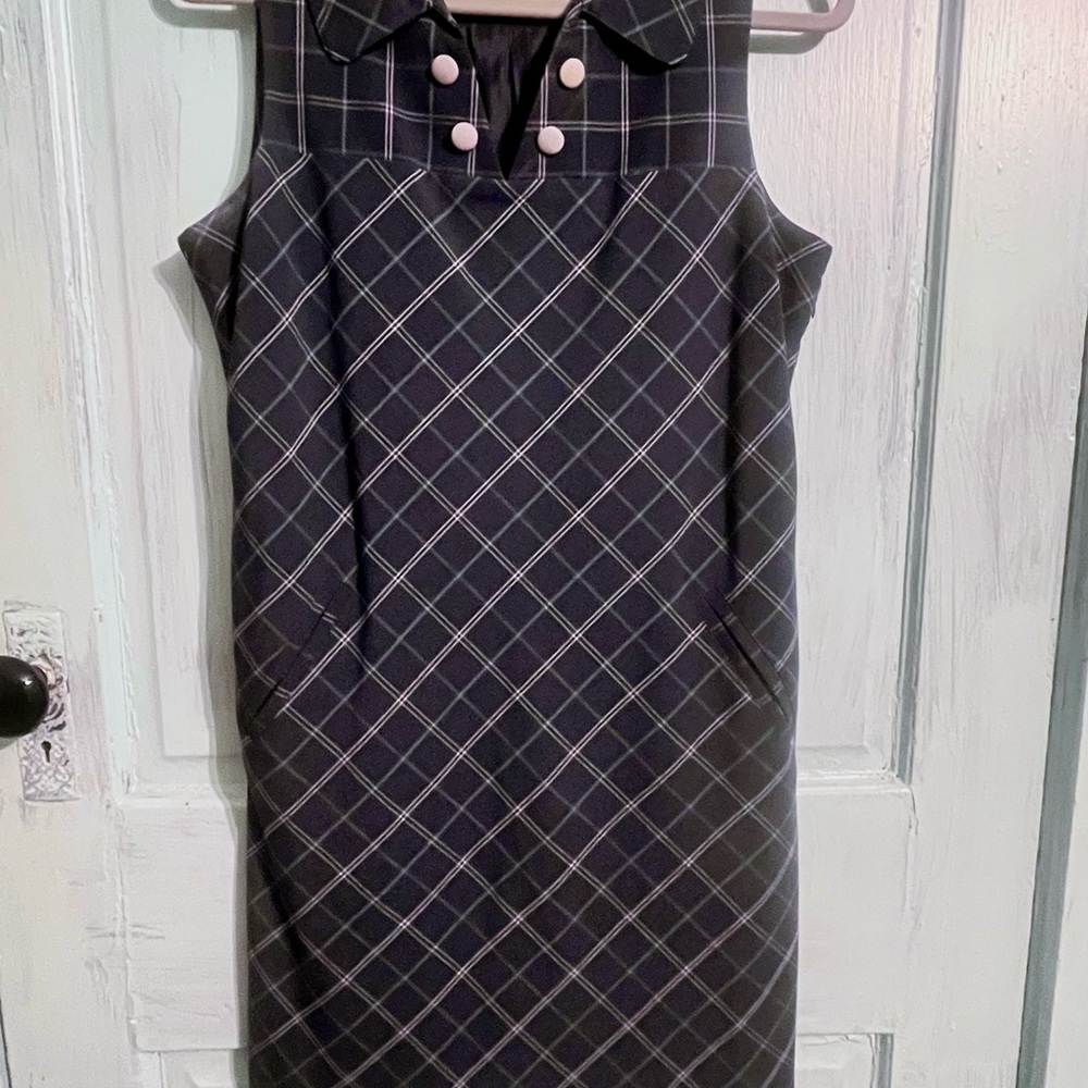 Original Penguin Black Plaid Mini Dress